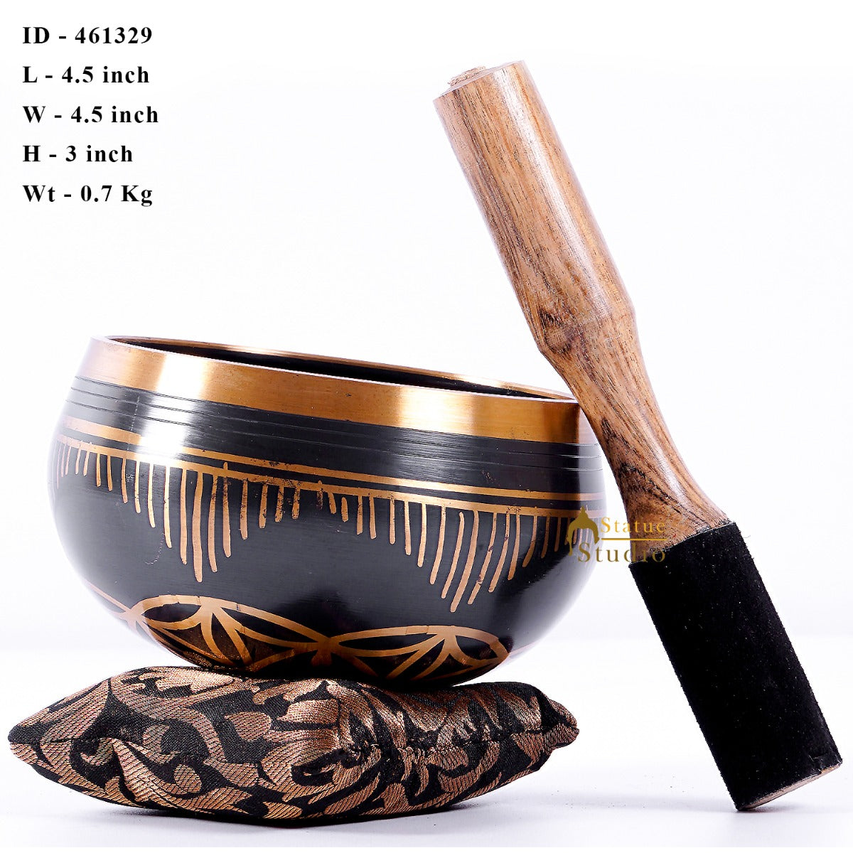 Brass Chakra Prayer Handmade Healing Buddhist Yoga Meditation Singing Bowl 4.5" - Image 7