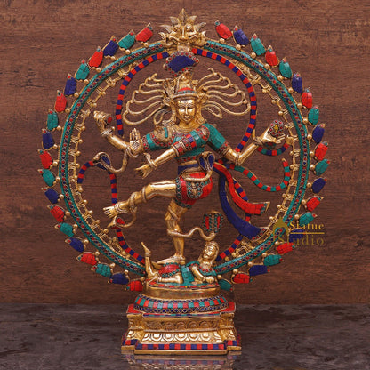 Brass Large Size Nataraja Idol Dancing Shiva Statue Home Office Décor 2 Feet by vendor-unknown - Hindu Gods (View 2)