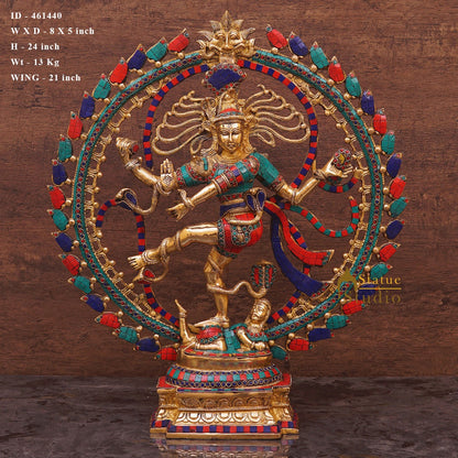 Brass Large Size Nataraja Idol Dancing Shiva Statue Home Office Décor 2 Feet by vendor-unknown - Hindu Gods (View 6)