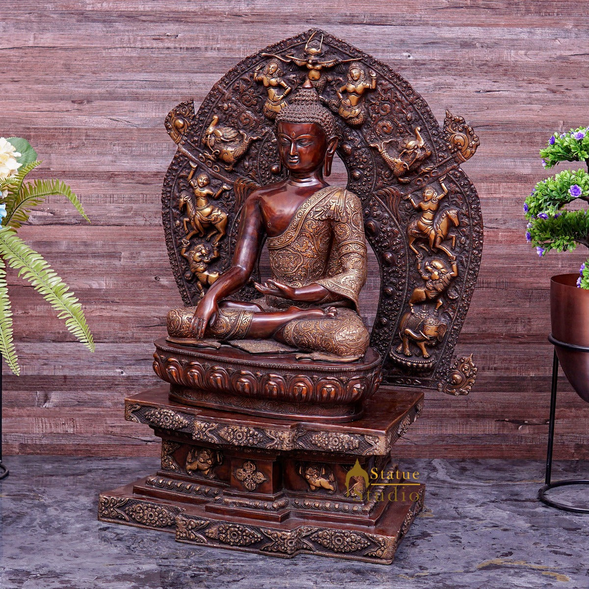 Brass Large Sitting Buddha Statue Exclusive For Home Decor 3 Feet - Image 2