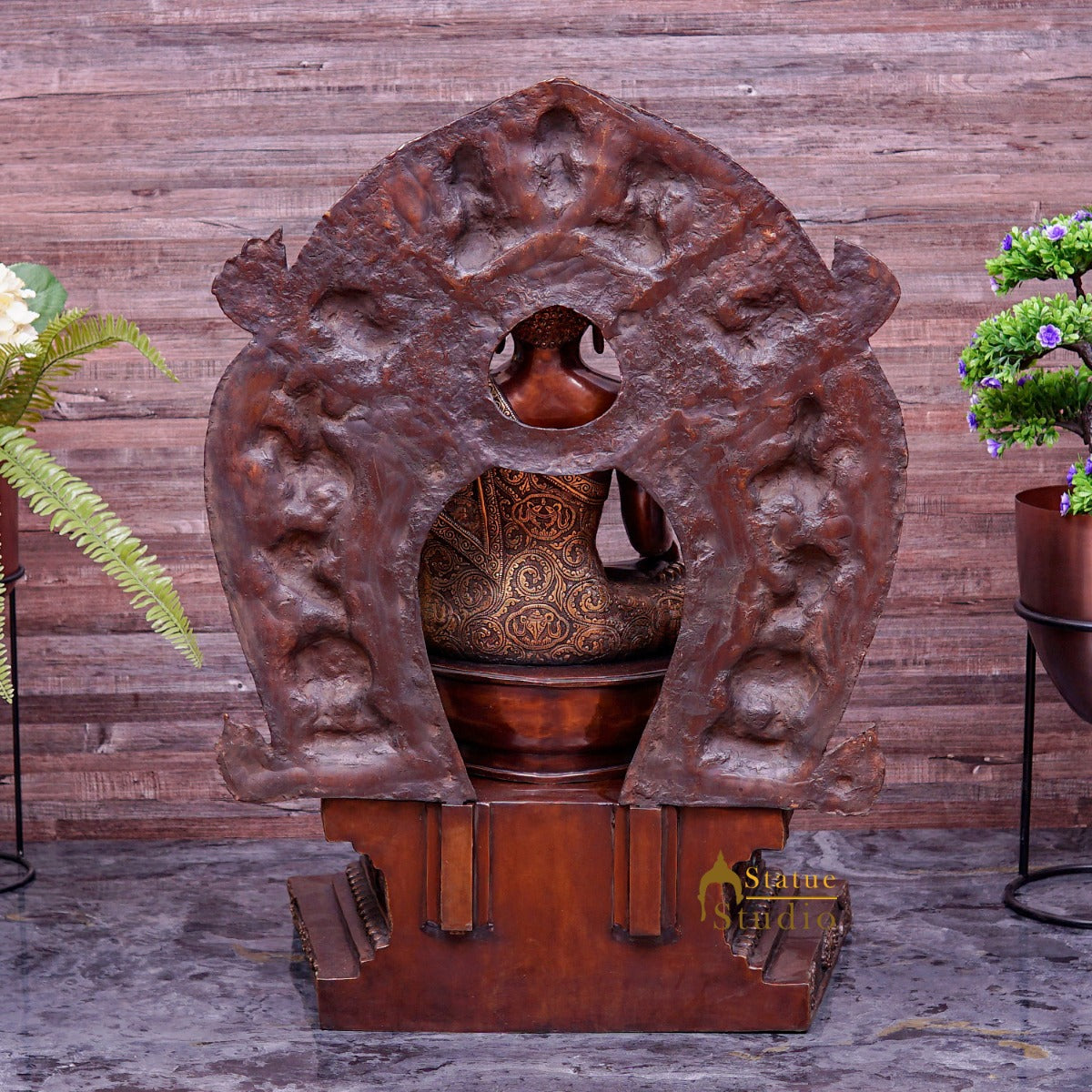 Brass Large Sitting Buddha Statue Exclusive For Home Decor 3 Feet - Image 4