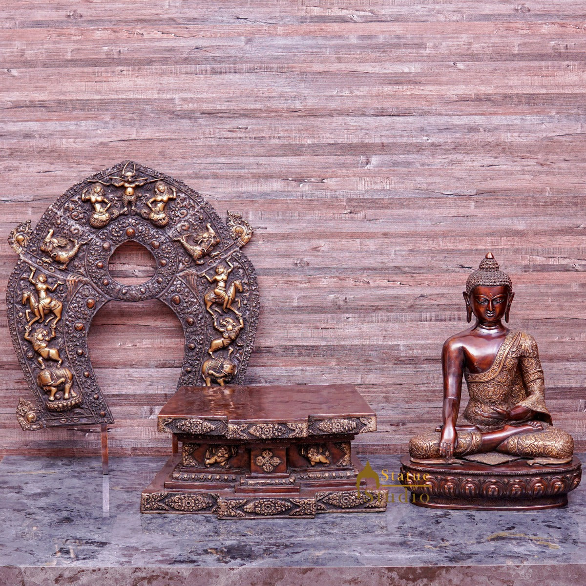 Brass Large Sitting Buddha Statue Exclusive For Home Decor 3 Feet - Image 5