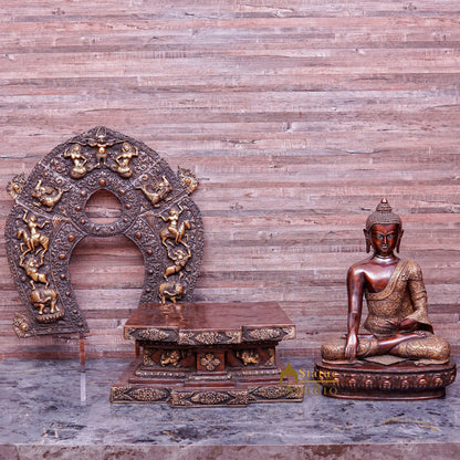 Brass Large Sitting Buddha Statue Exclusive For Home Decor 3 Feet by vendor-unknown - Buddha (View 5)