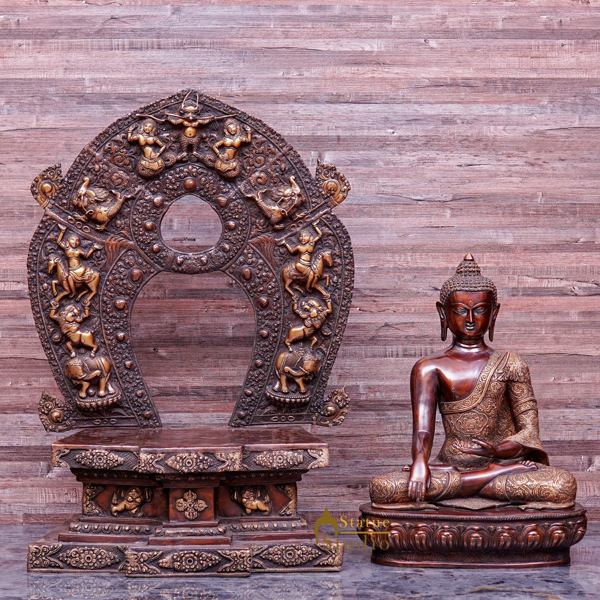 Brass Large Sitting Buddha Statue Exclusive For Home Decor 3 Feet - Image 6