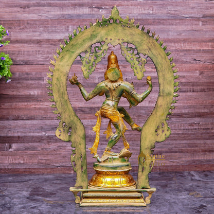 Brass Large Size Nataraja Statue Dancing Shiva Idol Home Office Décor 2 Feet by vendor-unknown - Hindu Gods (View 4)