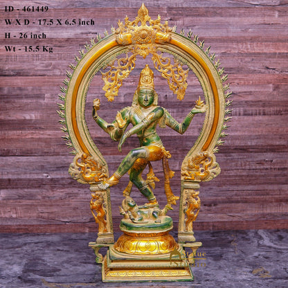 Brass Large Size Nataraja Statue Dancing Shiva Idol Home Office Décor 2 Feet by vendor-unknown - Hindu Gods (View 5)