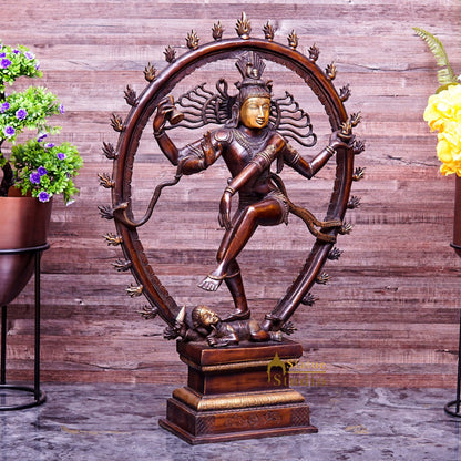 Brass Large Size Nataraja Statue Dancing Shiva Idol Home Office Décor 2.5 Feet by vendor-unknown - Hindu Gods (View 3)