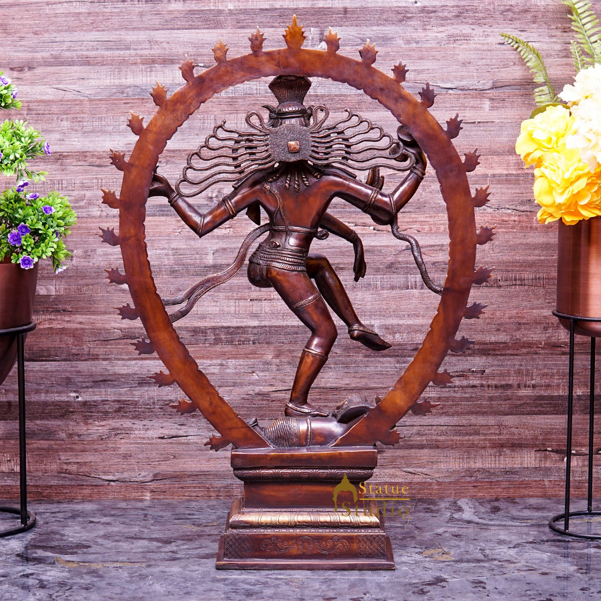 Brass Large Size Nataraja Statue Dancing Shiva Idol Home Office Décor 2.5 Feet - Image 4