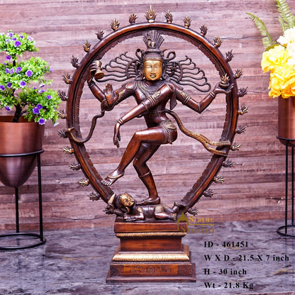 Brass Large Size Nataraja Statue Dancing Shiva Idol Home Office Décor 2.5 Feet by vendor-unknown - Hindu Gods (View 5)
