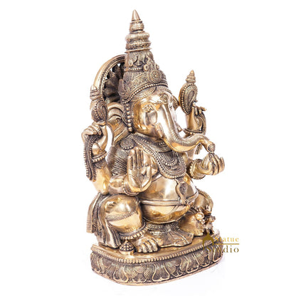 Brass Large Ganesha Idol For Home Office Decor Lucky Gift 20" by vendor-unknown - Hindu Gods (View 3)