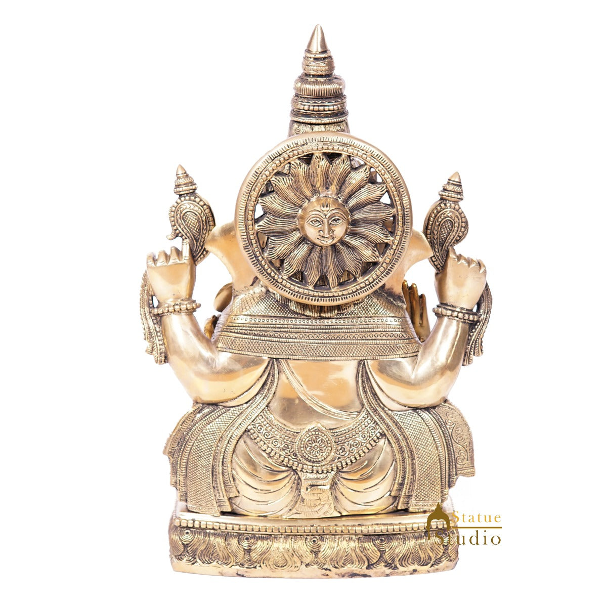 Brass Large Ganesha Idol For Home Office Decor Lucky Gift 20"