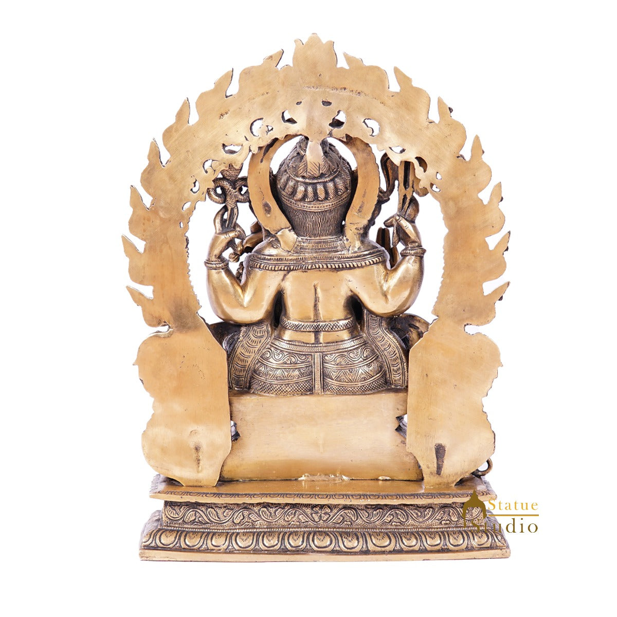 Brass Large Ganpati Idol Antique Finish For Home Decor 1.5 Feet - Image 5