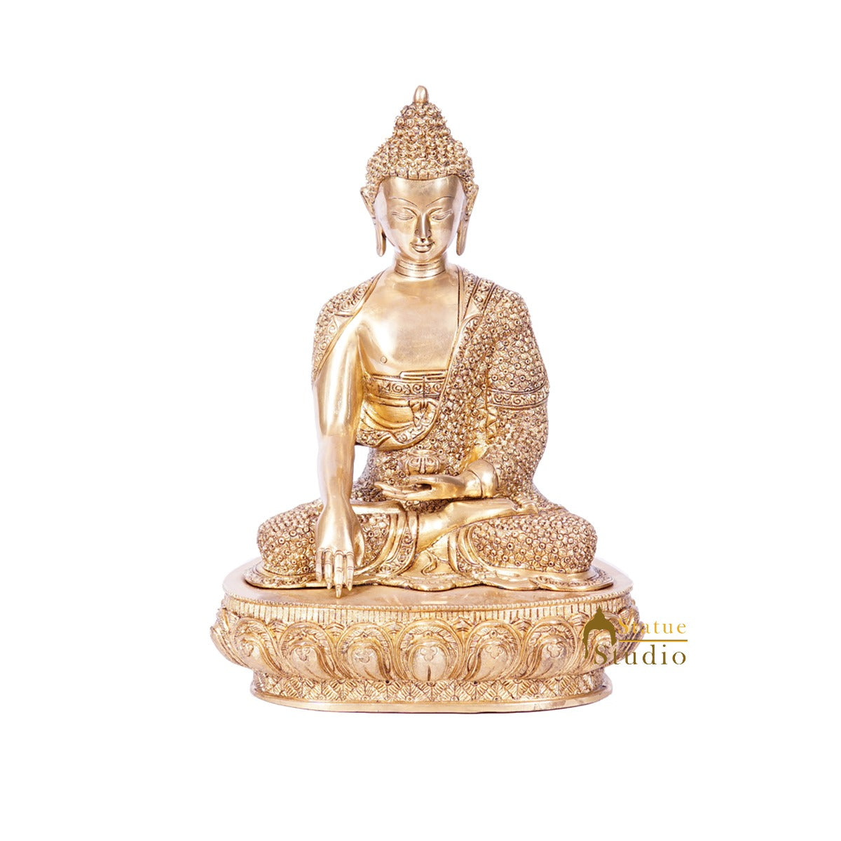 Brass Exclusive Fine Buddha Statue For Home Office Decor Showpiece 1.5 Feet - Image 5
