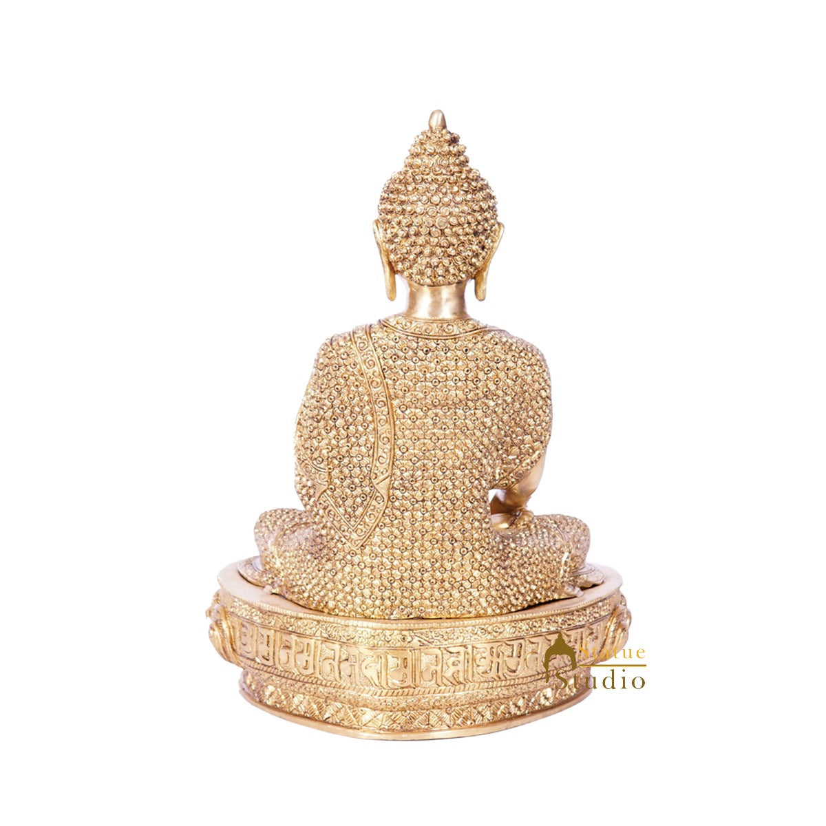Brass Exclusive Fine Buddha Statue For Home Office Decor Showpiece 1.5 Feet - Image 4