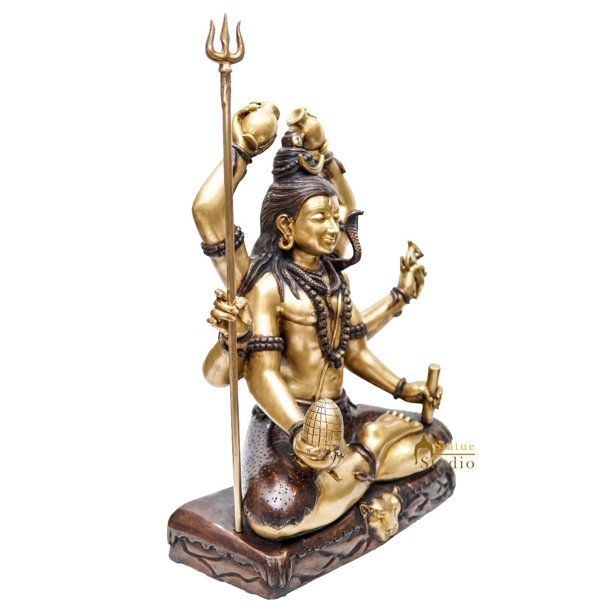 Brass Large Size Rare Shiva Idol With 6 Hands Exclusive Home Pooja Décor Statue 2.5 Feet