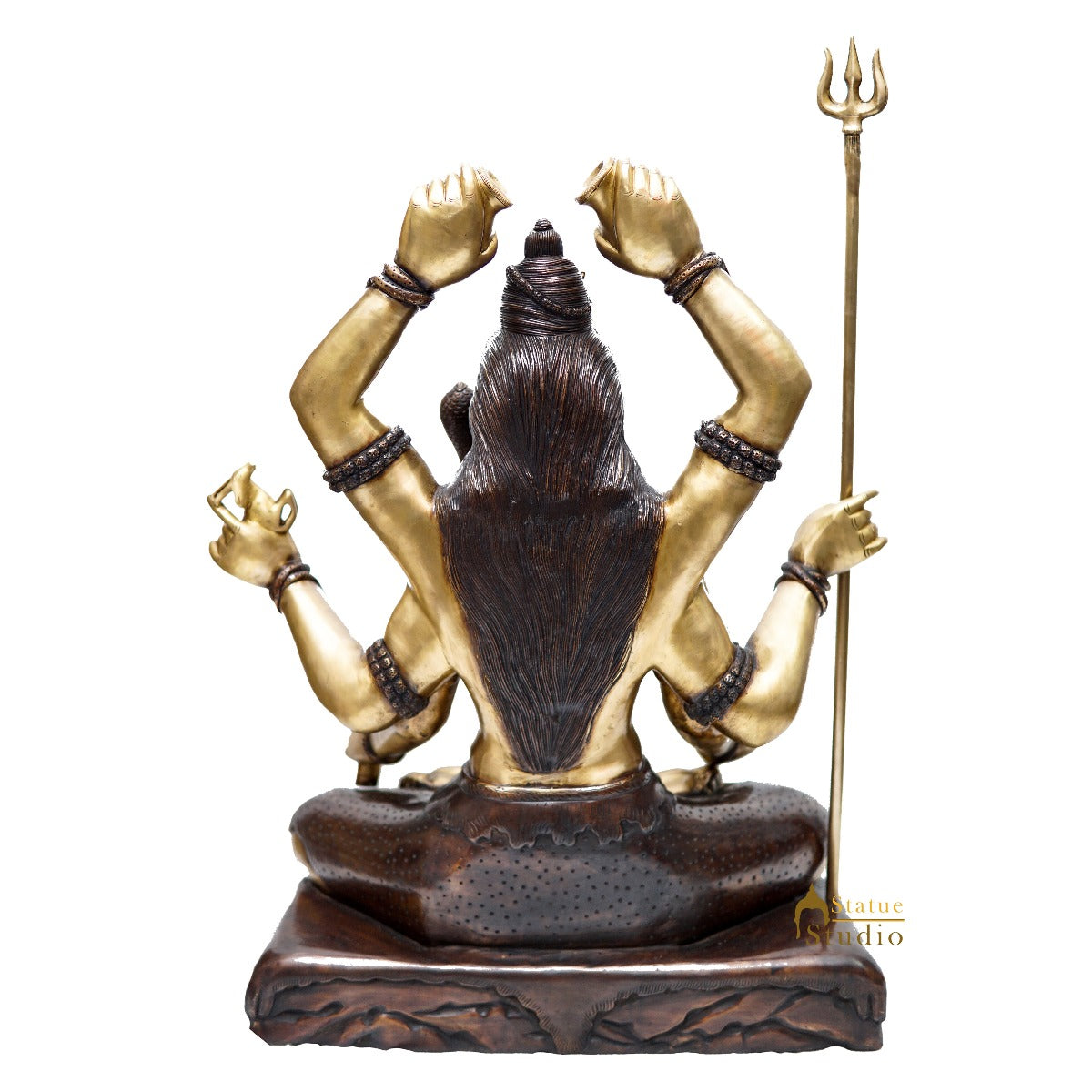 Brass Large Size Rare Shiva Idol With 6 Hands Exclusive Home Pooja Décor Statue 2.5 Feet - Image 5