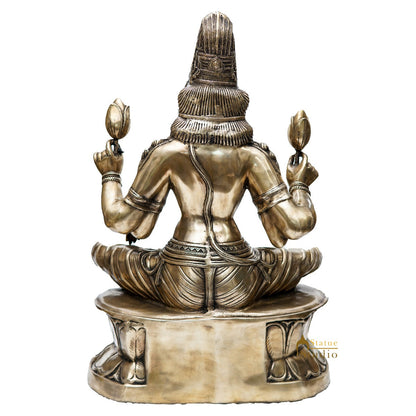 Brass Large Size Antique Sitting Laxmi Idol Home Pooja Décor Lucky Statue 3 Feet by vendor-unknown - Hindu Gods (View 4)