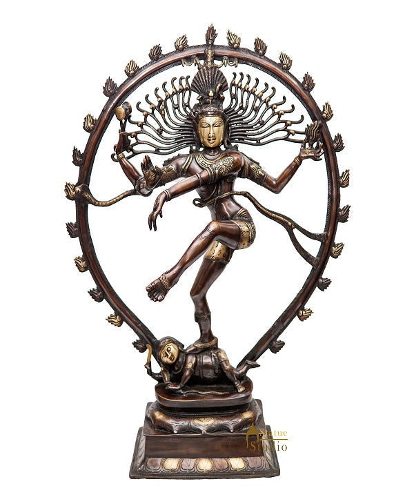 Brass Antique Large Nataraja Statue Natraj Home School Décor Statue 3 Feet - Image 2