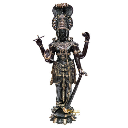 Brass Lord Vishnu Statue Antique Finish For Home Decor Showpiece Idol 40" by vendor-unknown - Hindu Gods (View 2)