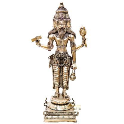 Large Size Indian Hindu God Creator Of Universe Lord Brahma Ji Idol 39" by vendor-unknown - Hindu Gods (View 2)