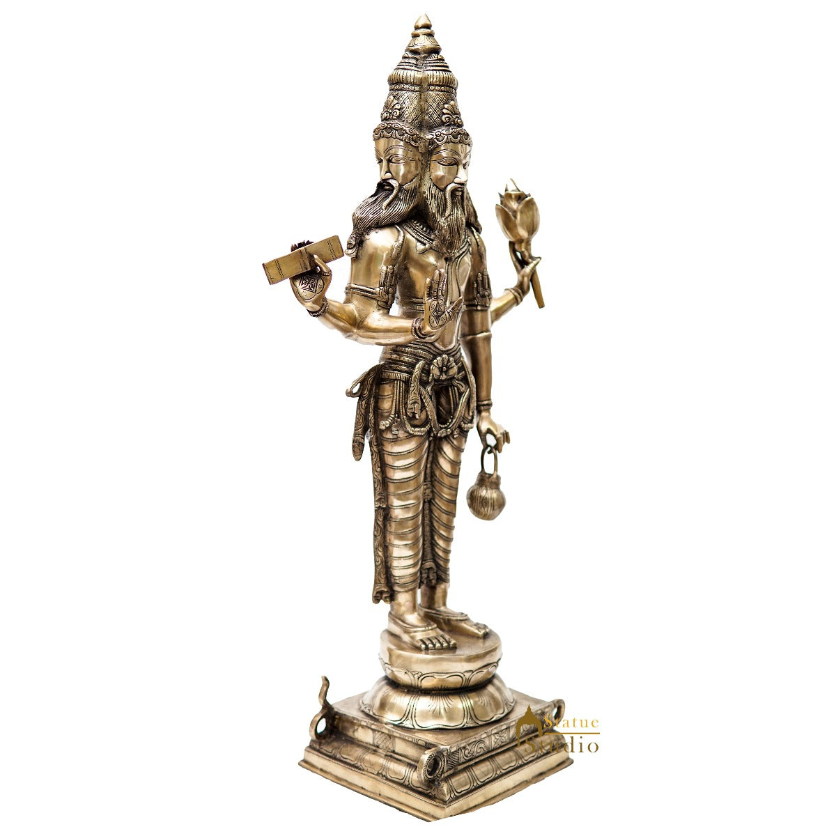 Large Size Indian Hindu God Creator Of Universe Lord Brahma Ji Idol 39" - Image 3