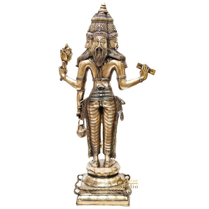 Large Size Indian Hindu God Creator Of Universe Lord Brahma Ji Idol 39" by vendor-unknown - Hindu Gods (View 4)