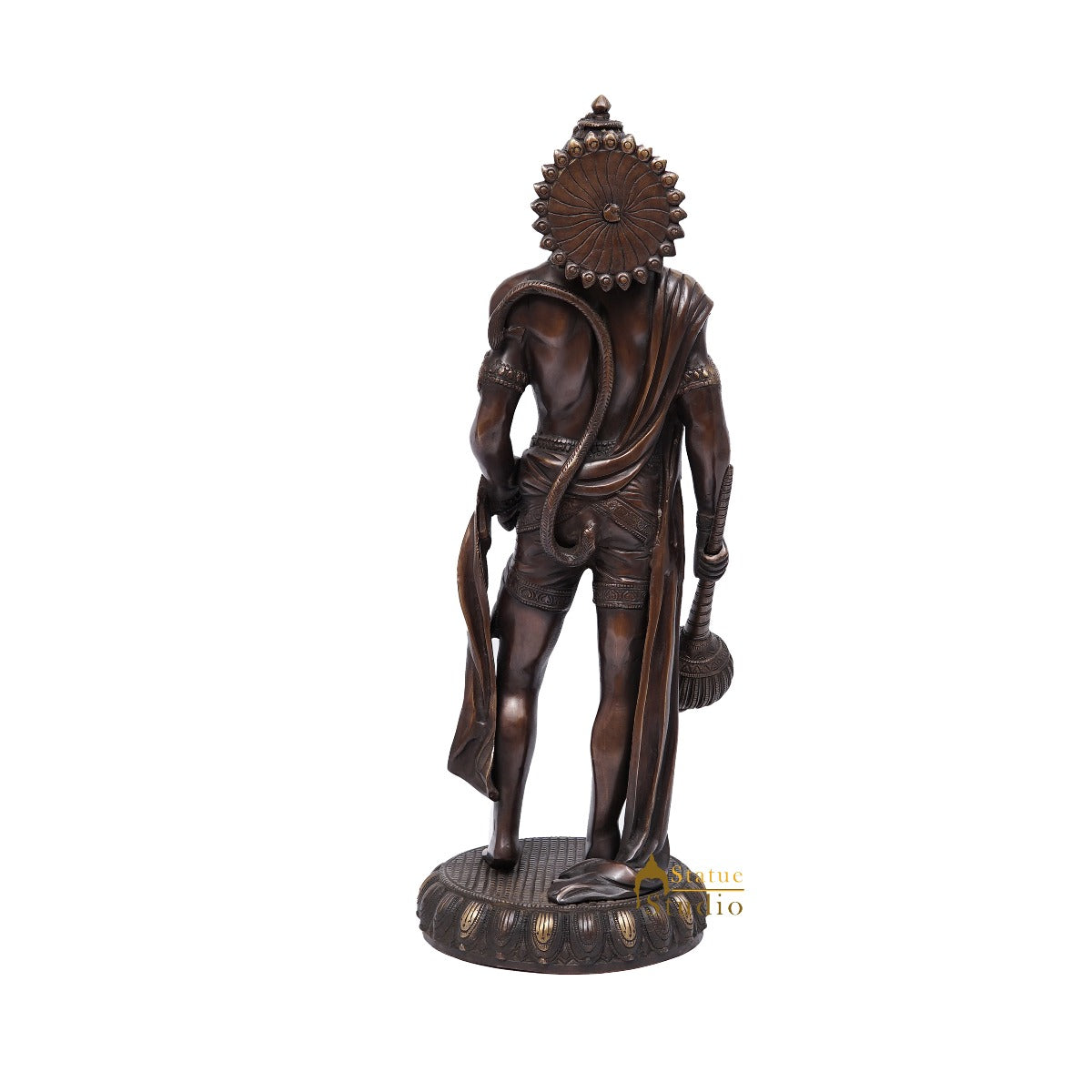 Brass Standing Mahabali Hanuman Statue Antique Finish 2 Feet - Image 6