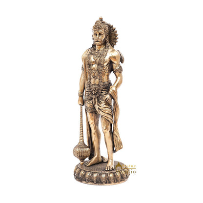 Brass Antique Mahabali Standing Hanuman Idol Home Religious Décor Statue 2 Feet by vendor-unknown - Hindu Gods (View 5)