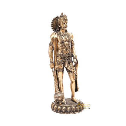 Brass Antique Mahabali Standing Hanuman Idol Home Religious Décor Statue 2 Feet by vendor-unknown - Hindu Gods (View 4)
