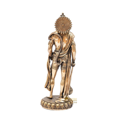 Brass Antique Mahabali Standing Hanuman Idol Home Religious Décor Statue 2 Feet by vendor-unknown - Hindu Gods (View 6)