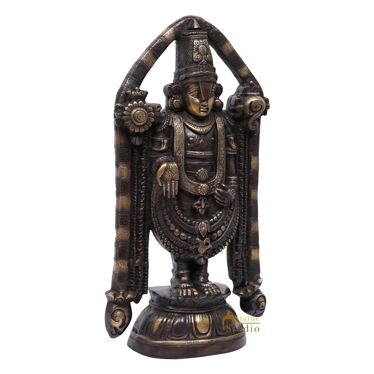 Brass Large Size Tirupathi Balaji Statue Antique Religious Décor Gift Idol 2 Feet - Image 4