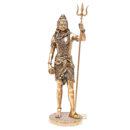 Brass Large Standing Lord Shiva Idol Mahadev For Home Puja Room Decor 2 Feet by vendor-unknown - Hindu Gods (View 3)