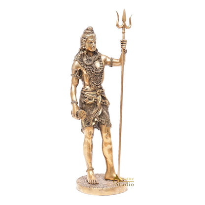Brass Large Standing Lord Shiva Idol Mahadev For Home Puja Room Decor 2 Feet by vendor-unknown - Hindu Gods (View 5)
