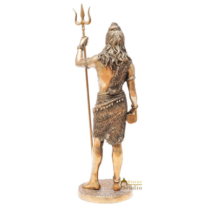 Brass Large Standing Lord Shiva Idol Mahadev For Home Puja Room Decor 2 Feet by vendor-unknown - Hindu Gods (View 6)