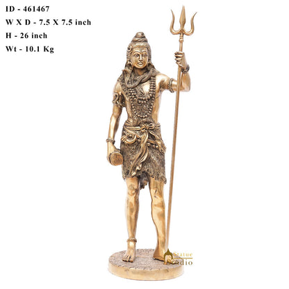 Brass Large Standing Lord Shiva Idol Mahadev For Home Puja Room Decor 2 Feet by vendor-unknown - Hindu Gods (View 8)