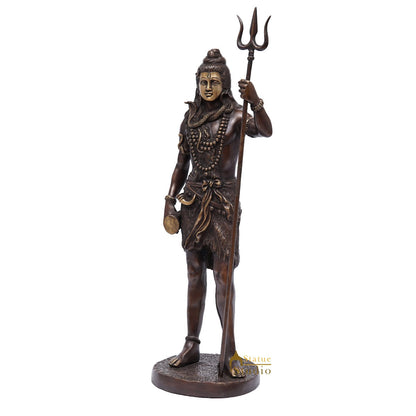 Brass Large Standing Lord Shiva Idol For Home Puja Room Decor 2 Feet by vendor-unknown - Hindu Gods (View 5)