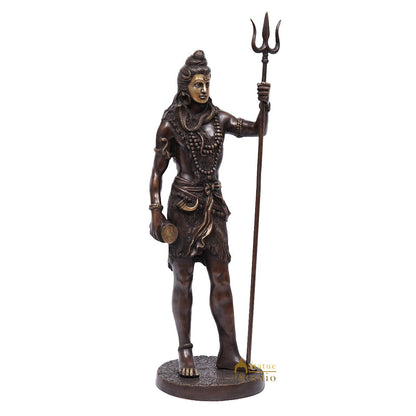Brass Large Standing Lord Shiva Idol For Home Puja Room Decor 2 Feet by vendor-unknown - Hindu Gods (View 4)