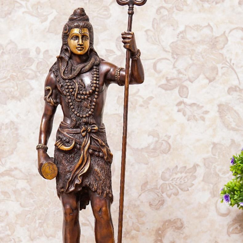 Brass Large Standing Lord Shiva Idol For Home Puja Room Decor 2 Feet