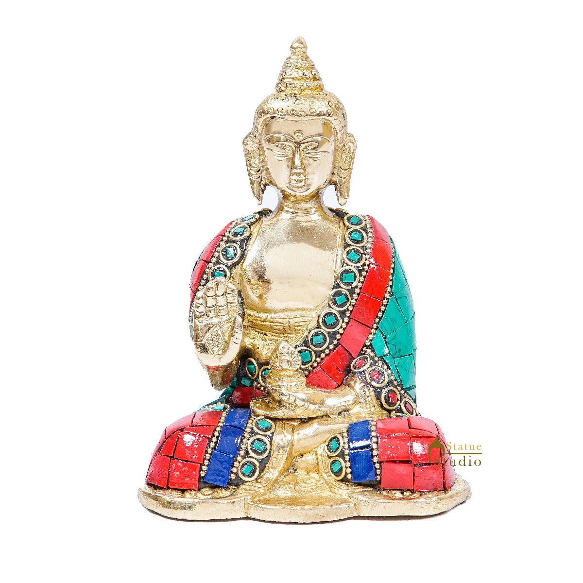 Brass Buddha Statue For Home Décor Diwali Corporate Gift Showpiece 5"