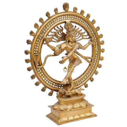 Brass Antique Nataraja Idol Home Office Décor Statue Showpiece Big Size 2 Ft by vendor-unknown - Hindu Gods (View 5)