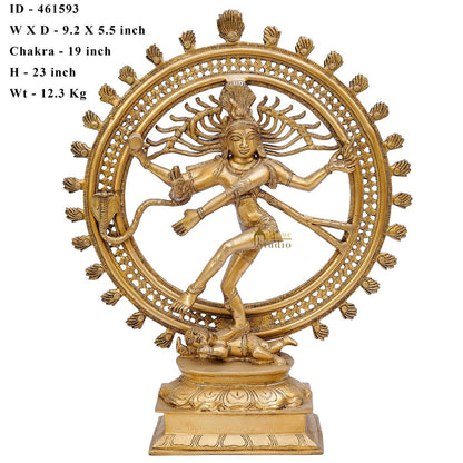 Brass Antique Nataraja Idol Home Office Décor Statue Showpiece Big Size 2 Ft by vendor-unknown - Hindu Gods (View 8)