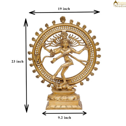 Brass Antique Nataraja Idol Home Office Décor Statue Showpiece Big Size 2 Ft by vendor-unknown - Hindu Gods (View 7)