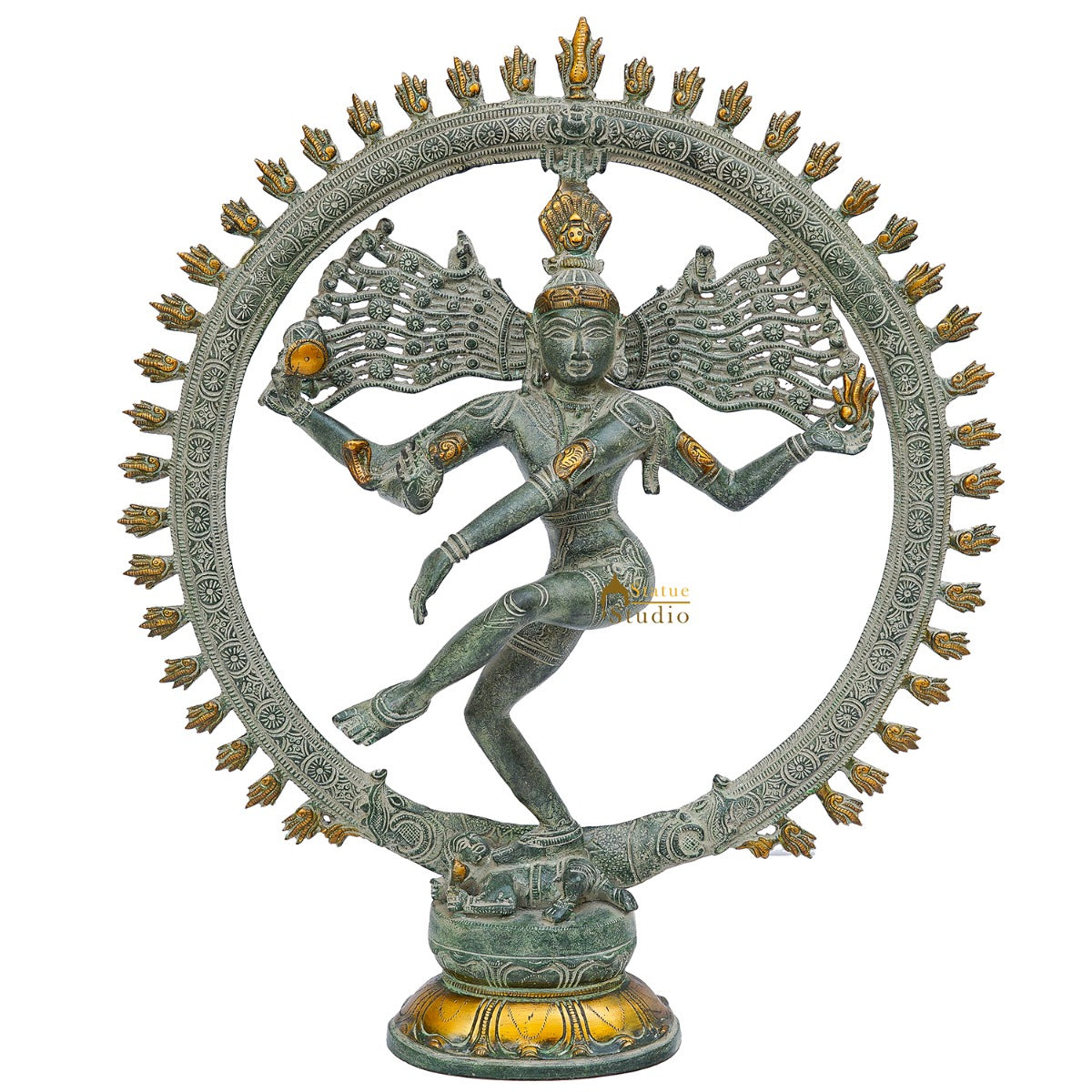 Brass Antique Nataraja Idol Home Office Décor Statue Showpiece Big Size 19" - Image 3