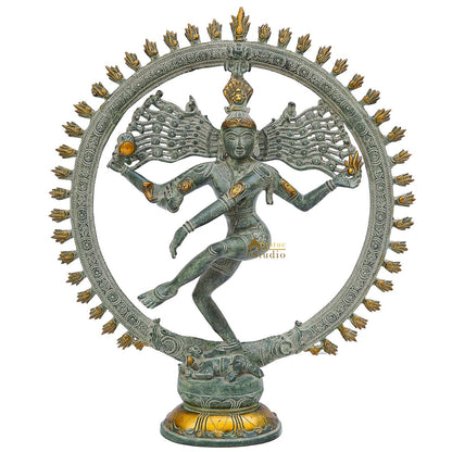 Brass Antique Nataraja Idol Home Office Décor Statue Showpiece Big Size 19" by vendor-unknown - Hindu Gods (View 3)