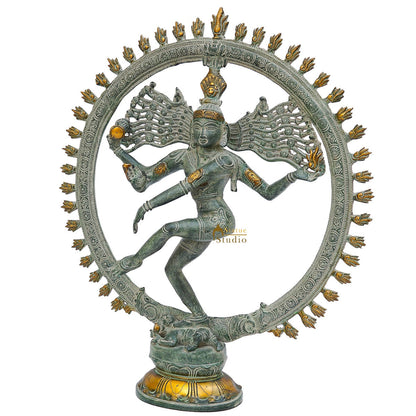 Brass Antique Nataraja Idol Home Office Décor Statue Showpiece Big Size 19" by vendor-unknown - Hindu Gods (View 5)