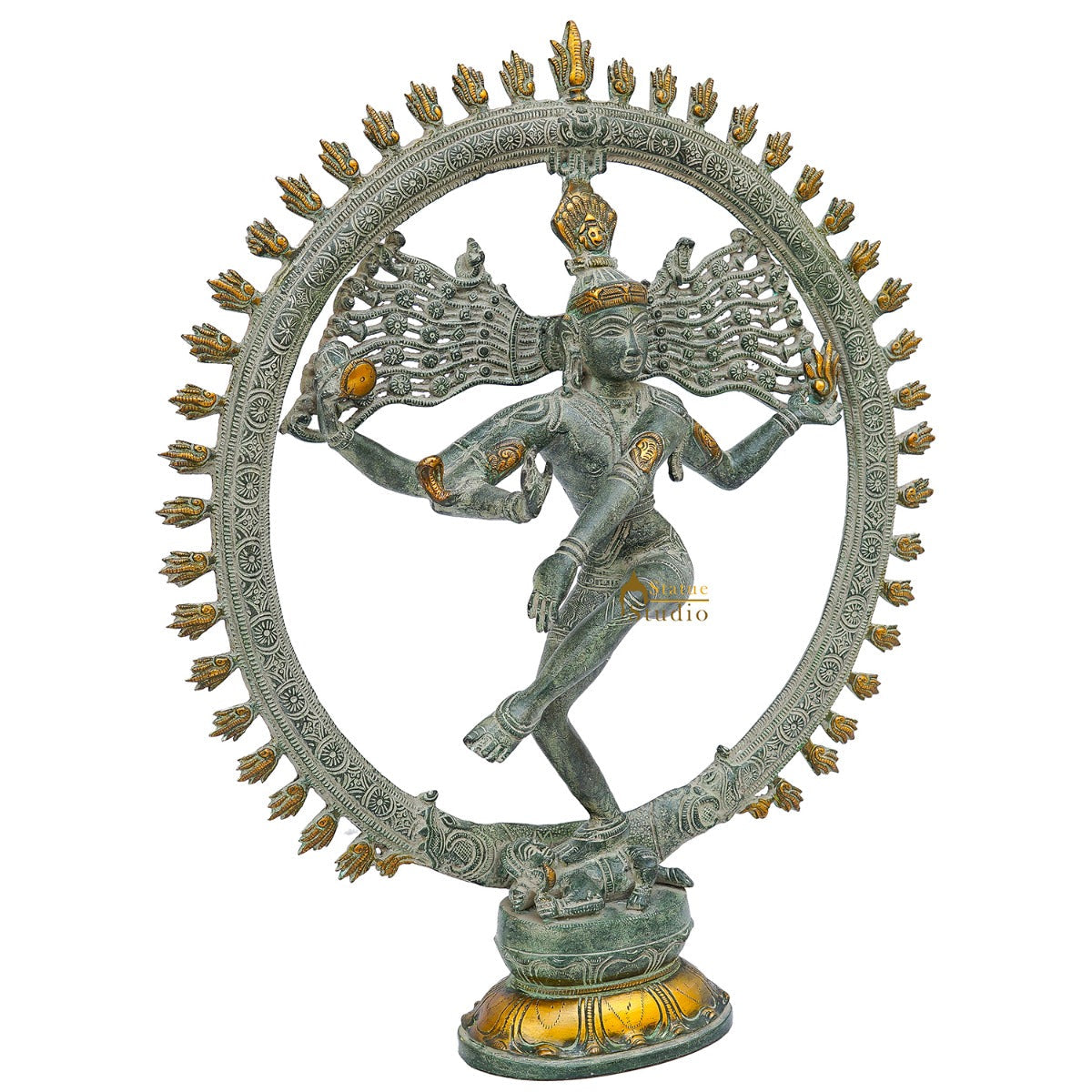Brass Antique Nataraja Idol Home Office Décor Statue Showpiece Big Size 19"