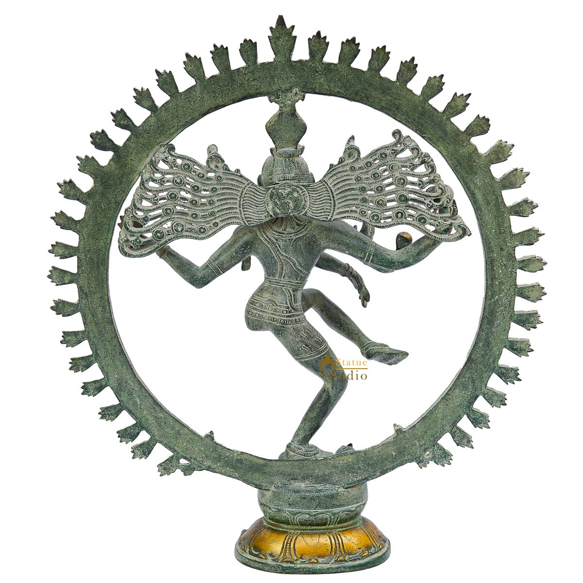 Brass Antique Nataraja Idol Home Office Décor Statue Showpiece Big Size 19"