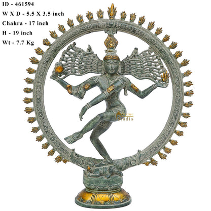 Brass Antique Nataraja Idol Home Office Décor Statue Showpiece Big Size 19" by vendor-unknown - Hindu Gods (View 7)
