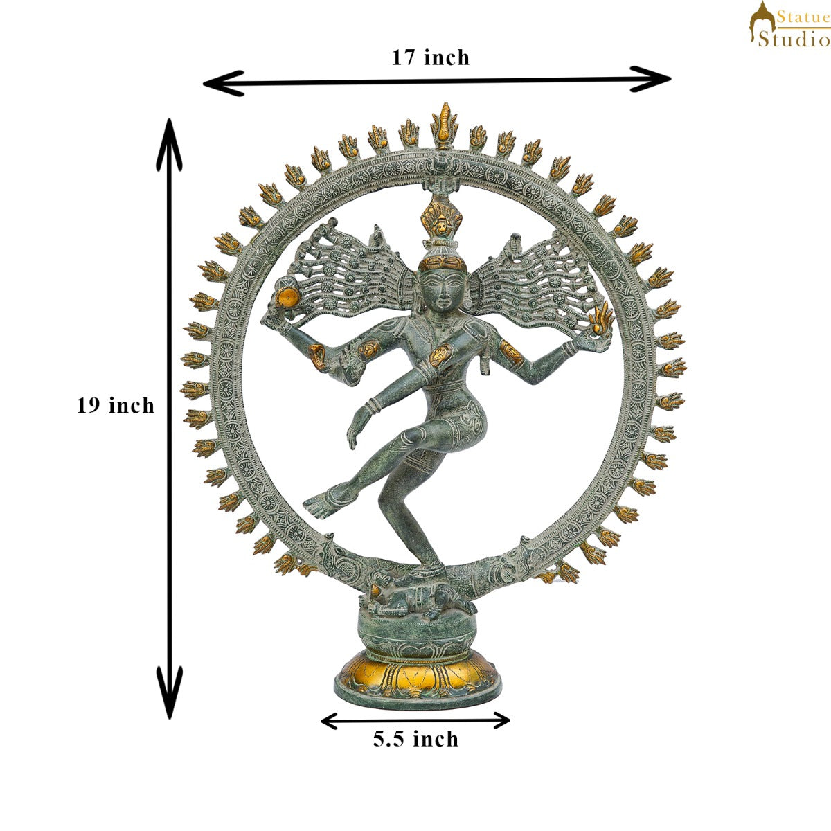Brass Antique Nataraja Idol Home Office Décor Statue Showpiece Big Size 19" - Image 8
