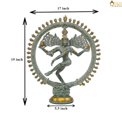 Brass Antique Nataraja Idol Home Office Décor Statue Showpiece Big Size 19" by vendor-unknown - Hindu Gods (View 8)